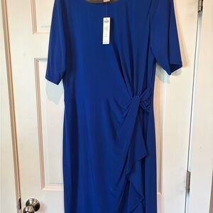 Chico's Cobalt Blue Midi Dress with Side Knot
